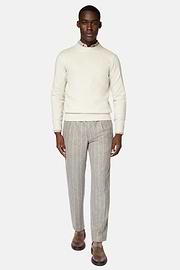 Maglia Girocollo Bianca In Cashmere, Bianco, hi-res