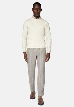 Maglia Girocollo Bianca In Cashmere