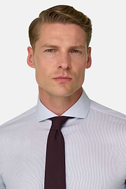 Shirt Striped Cotton Slim Fit, Light Blue, thumb, 3