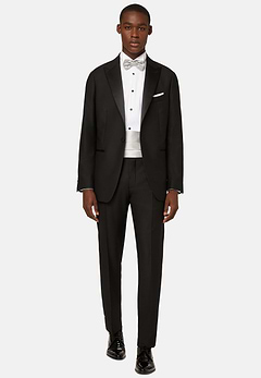 Men s Black Wool Tuxedo Jacket with Peak Lapels Boggi Milano
