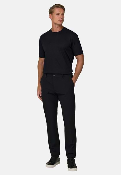 Pima Cotton Jersey T-shirt, Black, hi-res