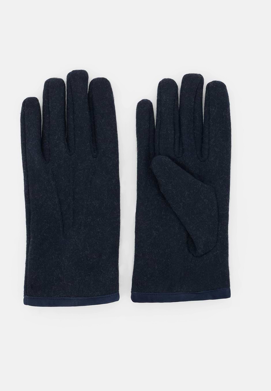 Gloves in Wool Jersey, Navy blue, hi-res