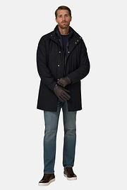 Car Coat in Padded Technical Fabric, Navy blue, thumb, 2