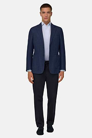 Wool, Linen and Silk Jacket, Blue, thumb, 1