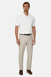 Polo aus Stretchgewebe Piqué Mischgewebe Cool Jade, Weiß, thumb, 2