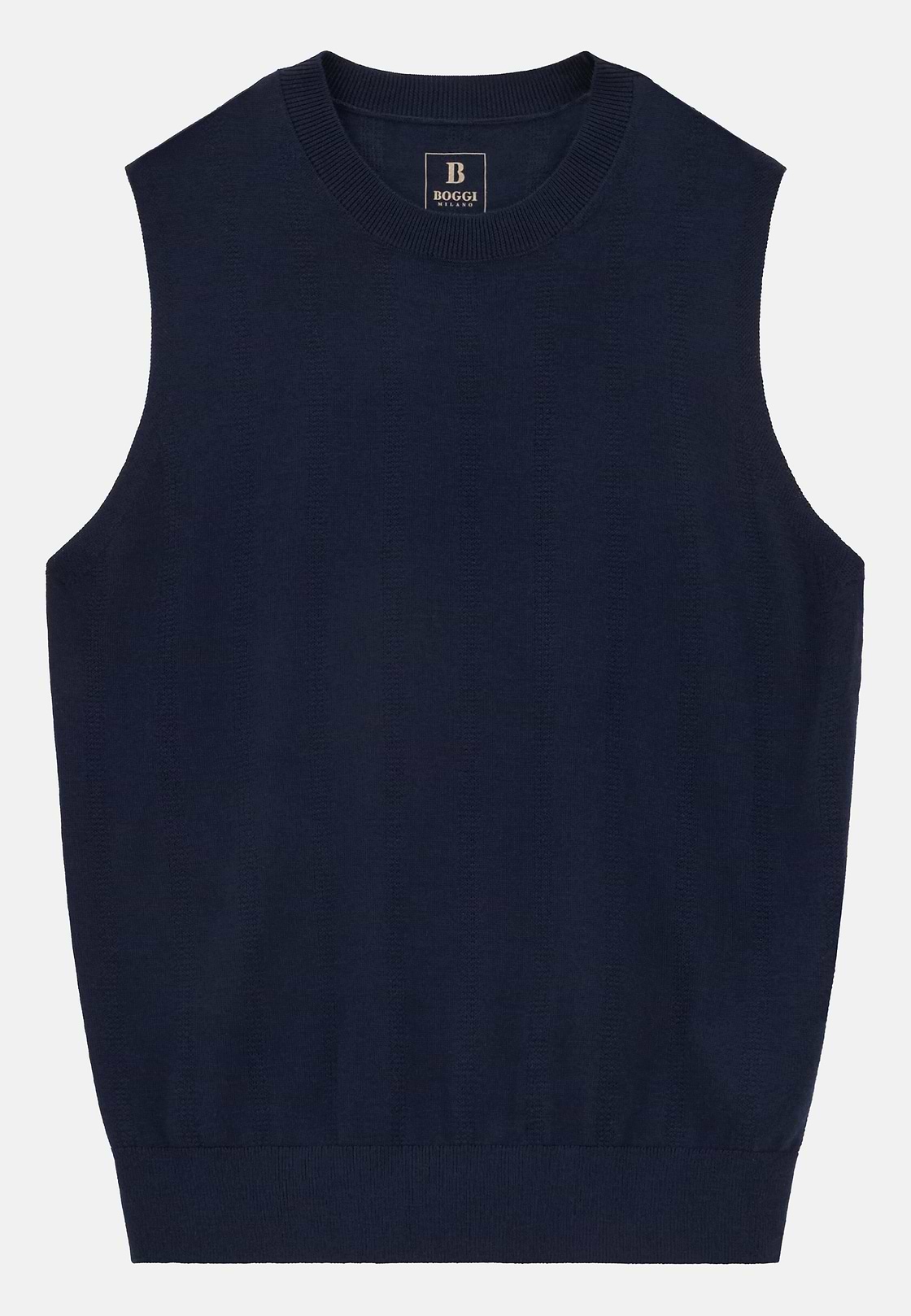 Rundhalspullover Aus Superfeiner Merinowolle Und Seide, Navy blau, hi-res, 5
