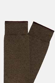 Chaussettes Motif Tête D'Épingle En Coton Bio, Marron, hi-res