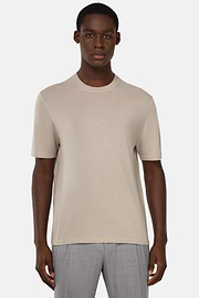 Knitted Merino Wool T-Shirt, Sand, thumb, 2