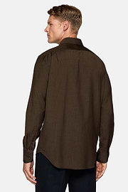 Regular Fit Wool Shirt, Brown, hi-res