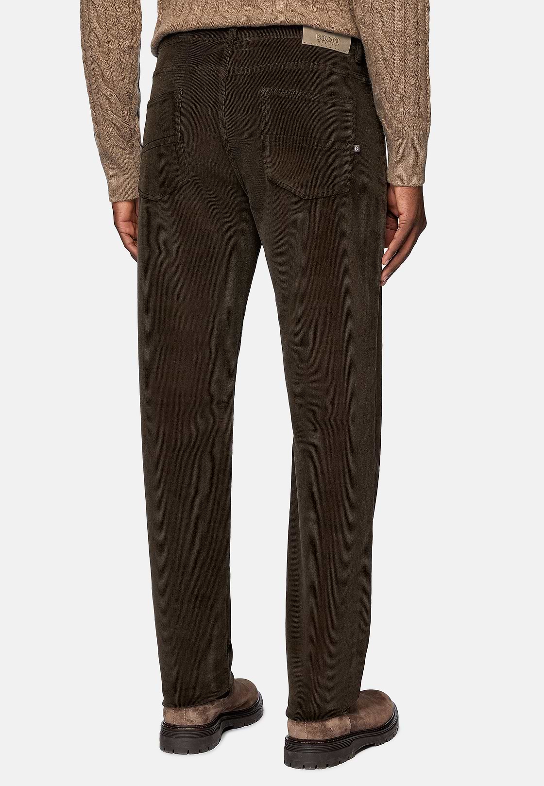 Jeans aus elastischem Samt, Braun, hi-res