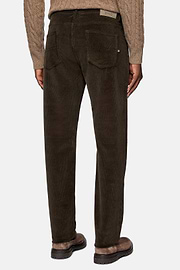 Jeans aus elastischem Samt, Braun, hi-res