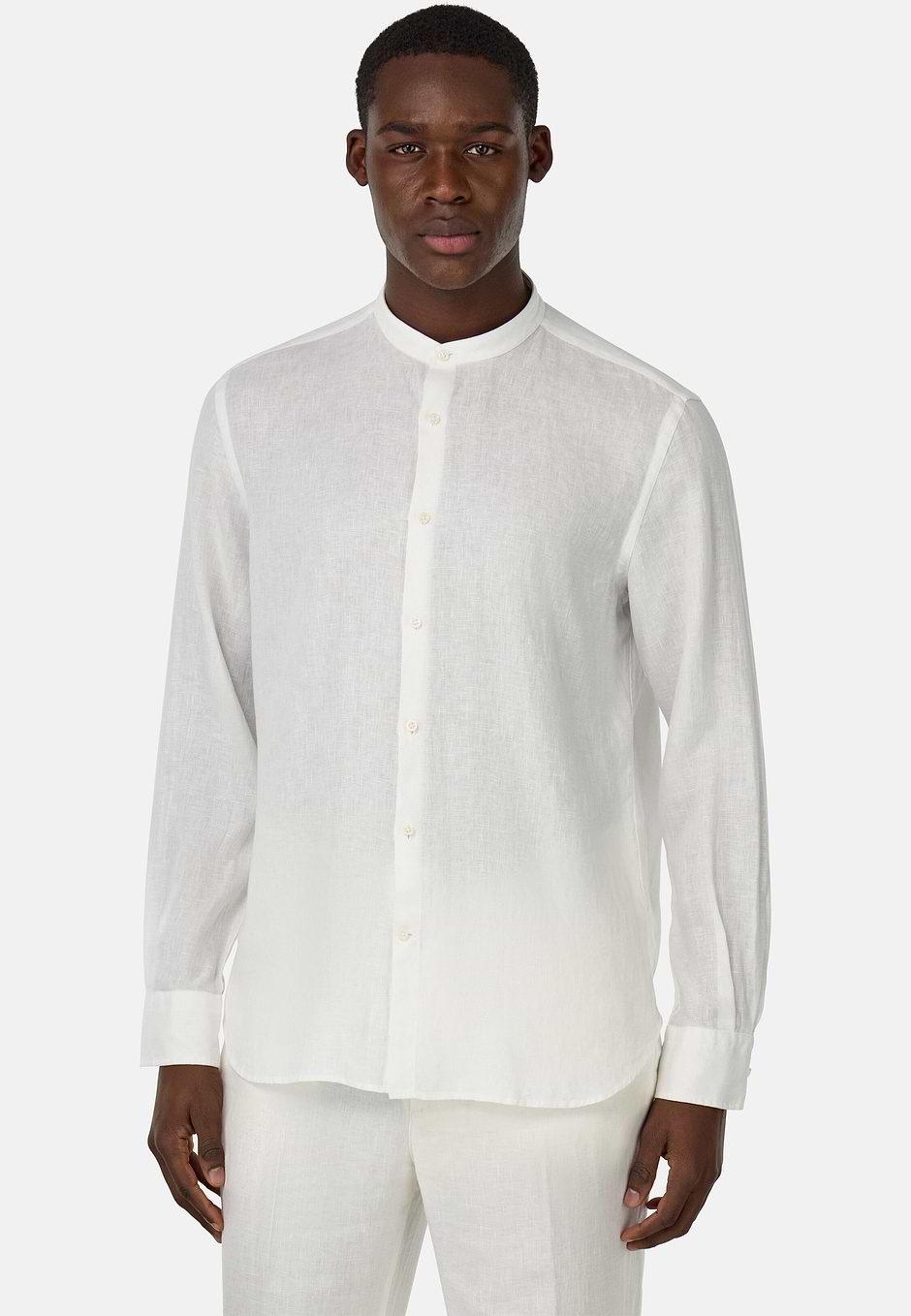 Chemise En Lin Regular Fit, Blanc, hi-res