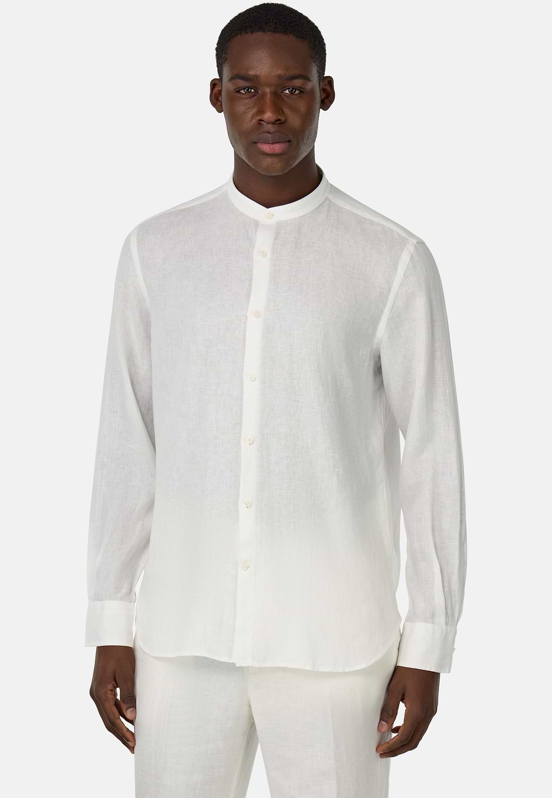 Regular Fit Linen Shirt, White, hi-res