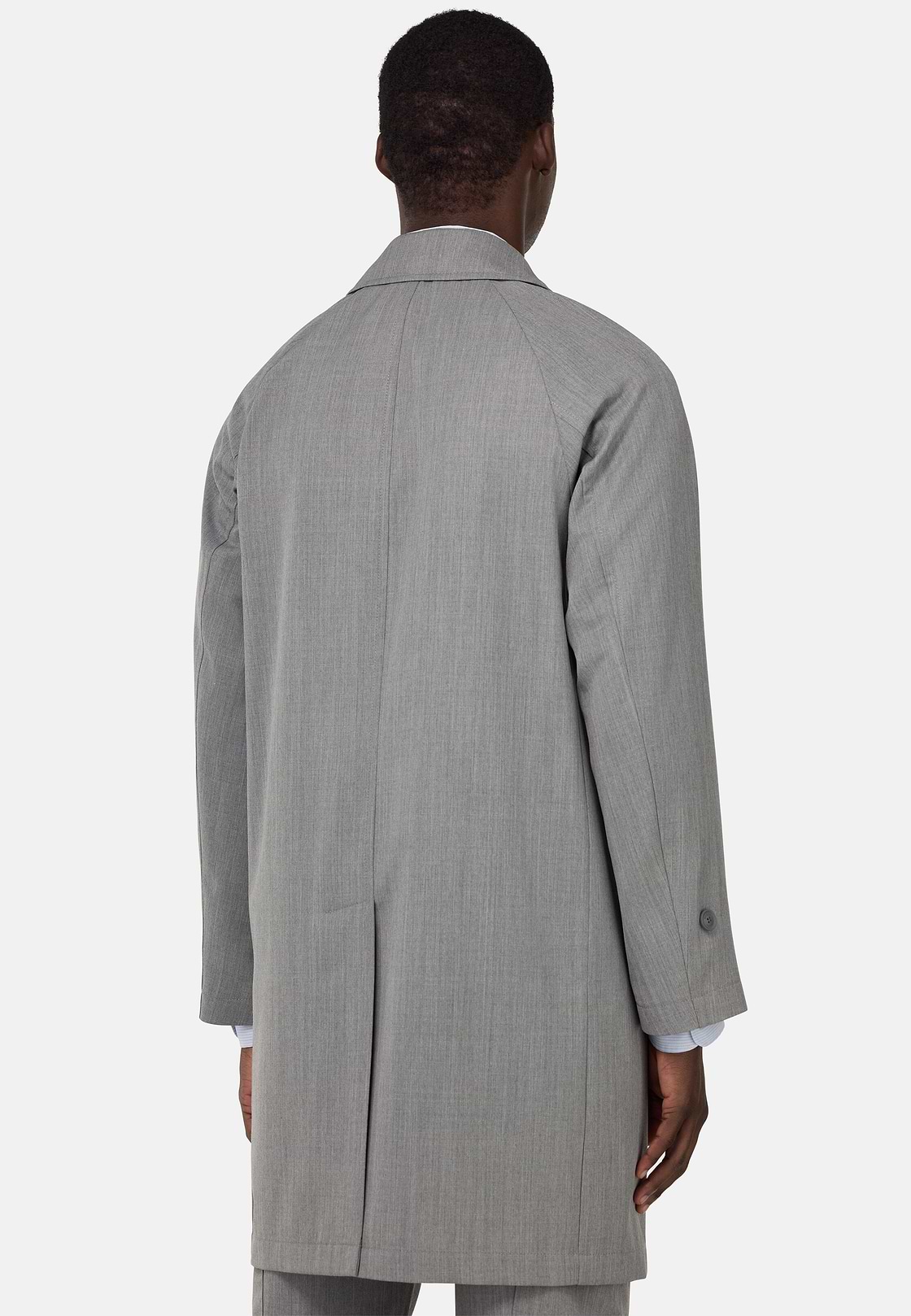 Pea Coat In Technical Wool, Grey, hi-res