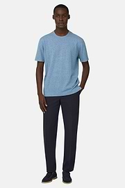 T-Shirt aus Baumwoll-Leinen-Strick, Hellblau, thumb, 2