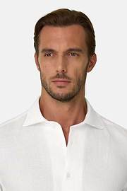 Normál szabású fehér vászoning, White, thumb, 4