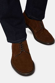 Suede Derby Shoes, Brown, hi-res