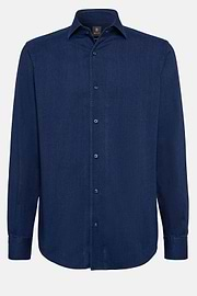 Chemise En Denim De Coton Regular Fit, Indigo, hi-res