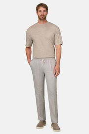 Hose City aus melierter Wollflanell, Sand, thumb, 2