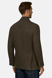 Structured Blazer in Cotton Blend, Brown, thumb, 4