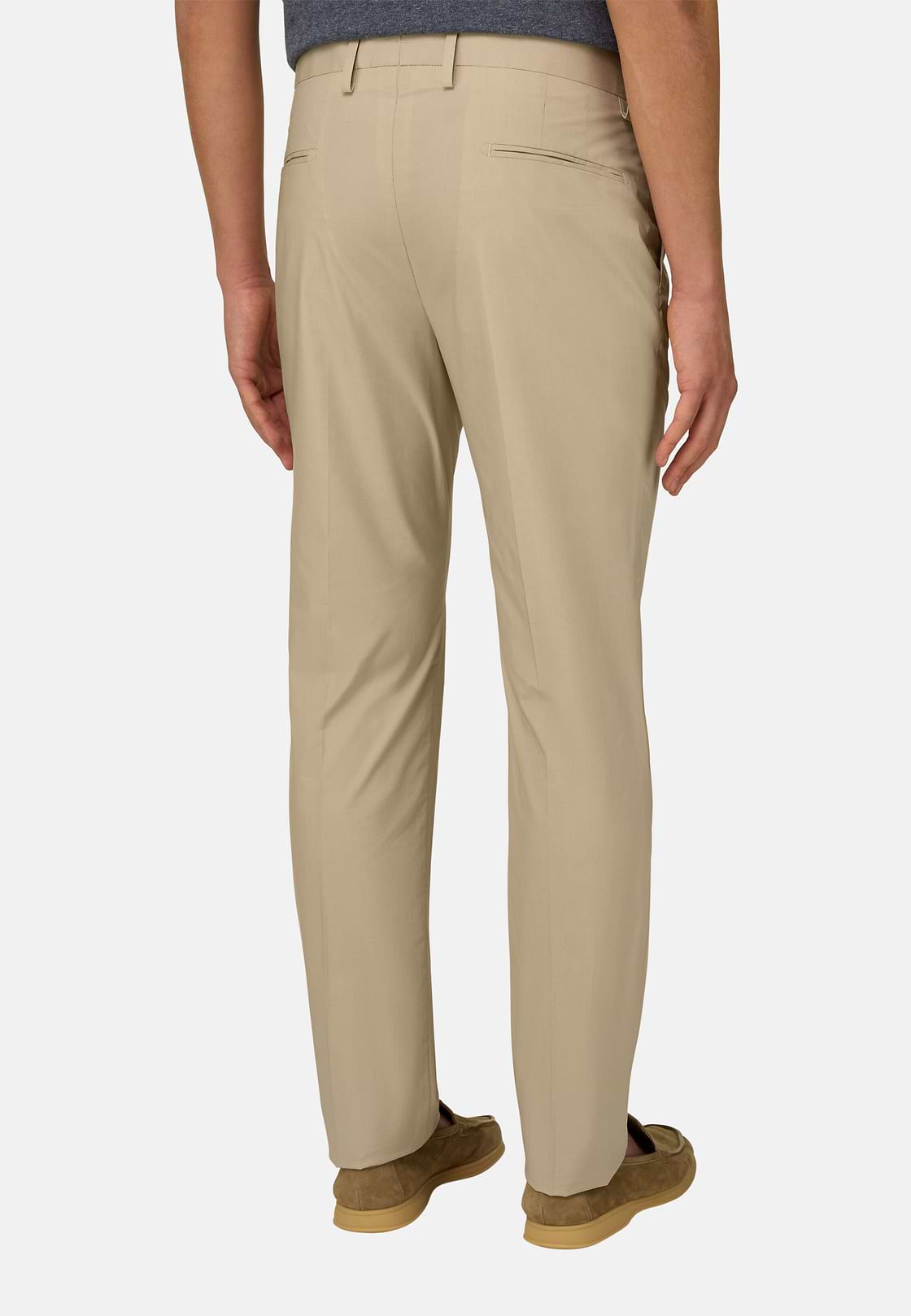 Pantalon En Coton Tencel, Beige, hi-res, 3