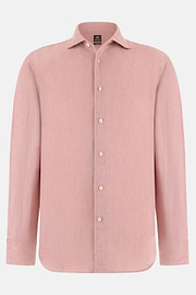 Camicia In Lino Regular Fit, Rosa, thumb, 6