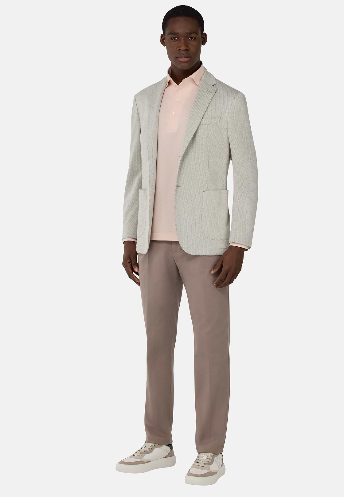 Beige B-Jersey Cotton Blend Jacket, Beige, hi-res