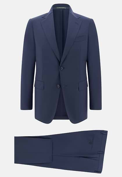 Anzug Aus Wolle Und Mohair, Blau, hi-res