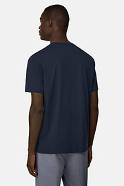 T-Shirt aus elastischer Supima-Baumwolle, Navy blau, thumb, 3