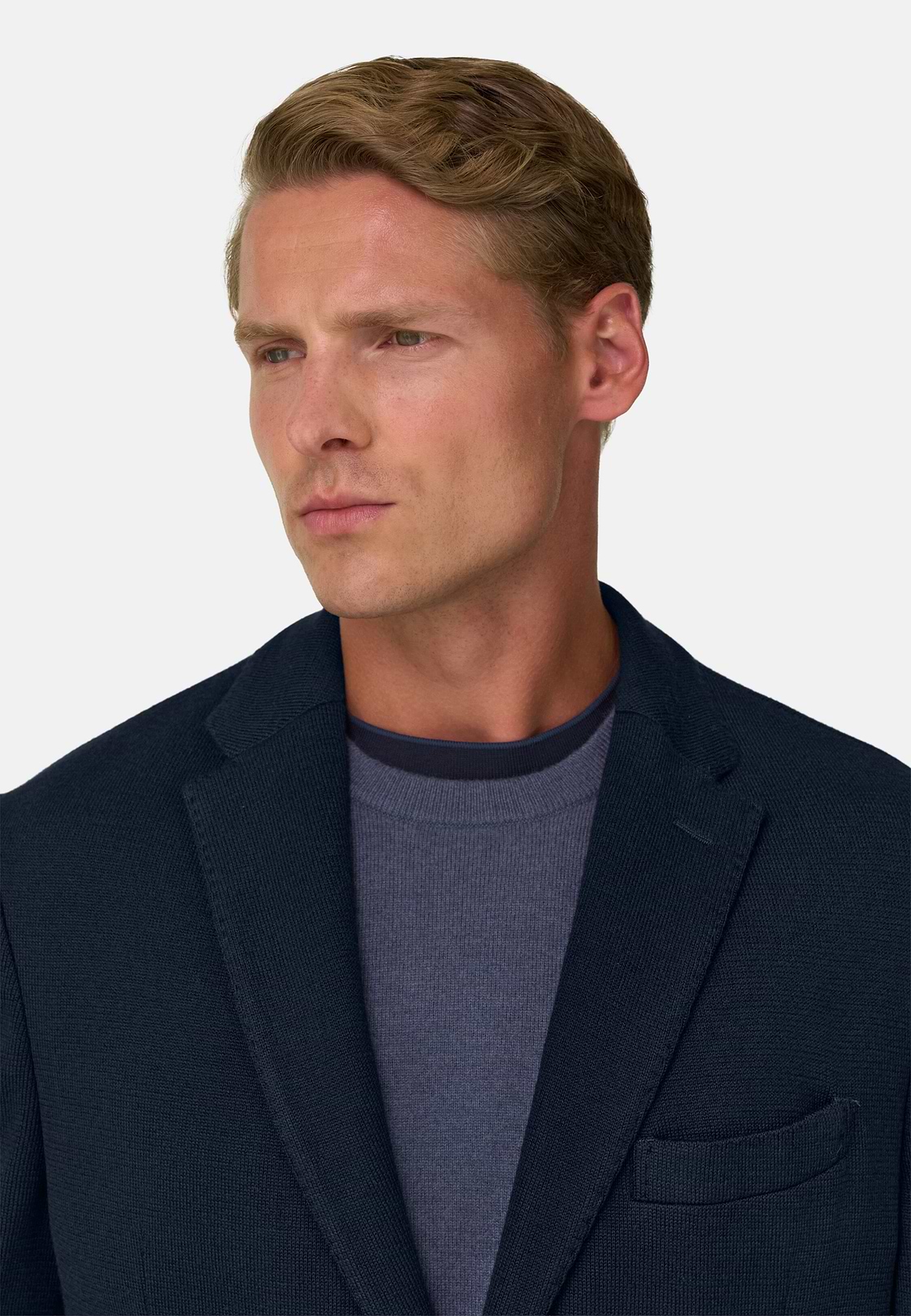 Blazer Micro Patterned Wool Blend, Navy blue, hi-res, 3