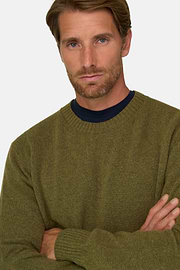 Crew Neck Jumper in Wool Blend, Green, thumb, 3