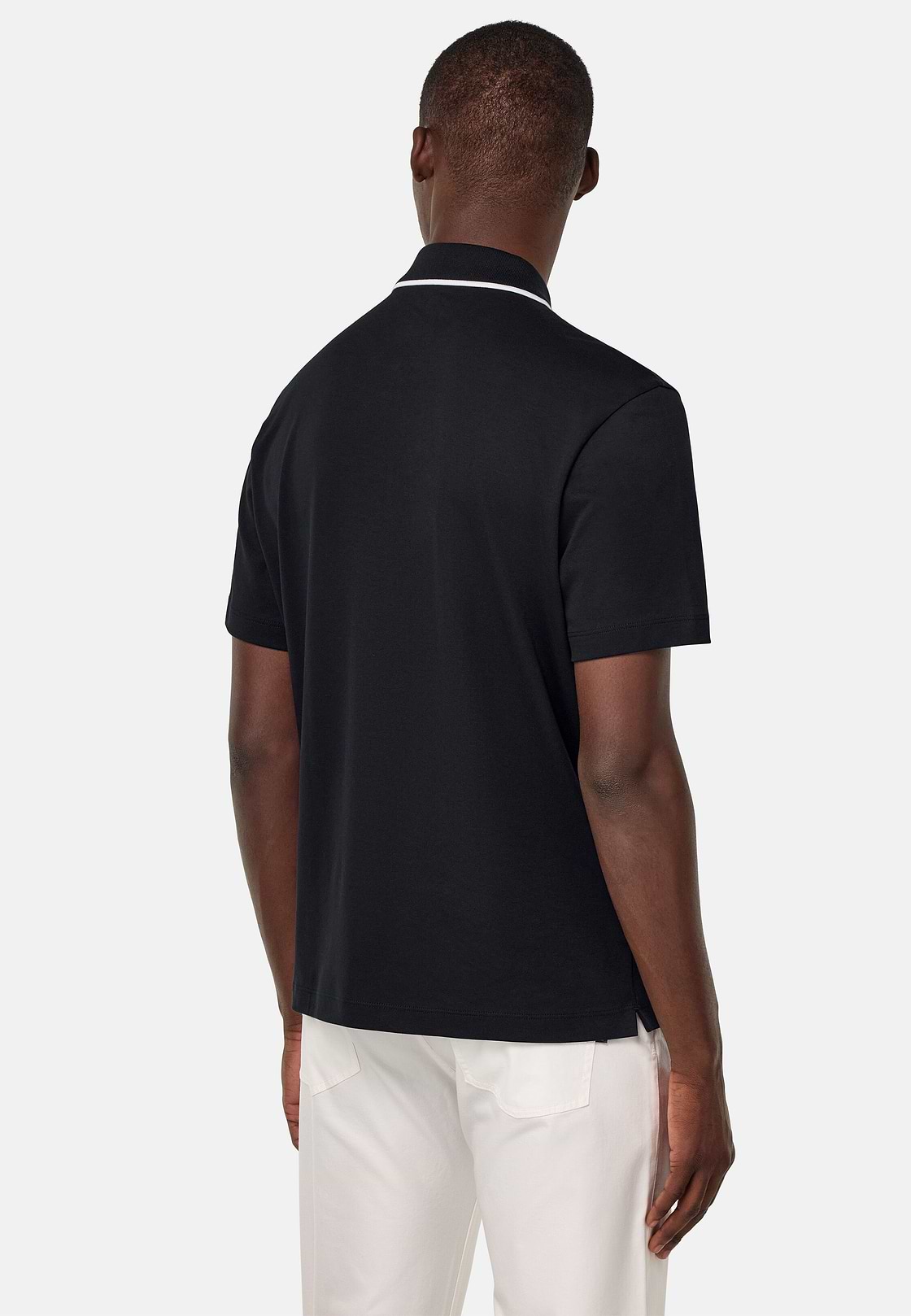 Half-Zip Jersey Polo Shirt, Black, hi-res