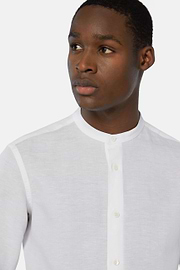 Regular Fit White Tencel Linen Shirt, White, hi-res