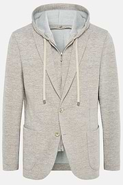 Dove Grey Madison Cotton Blend Sweatshirt Jacket, Taupe, hi-res