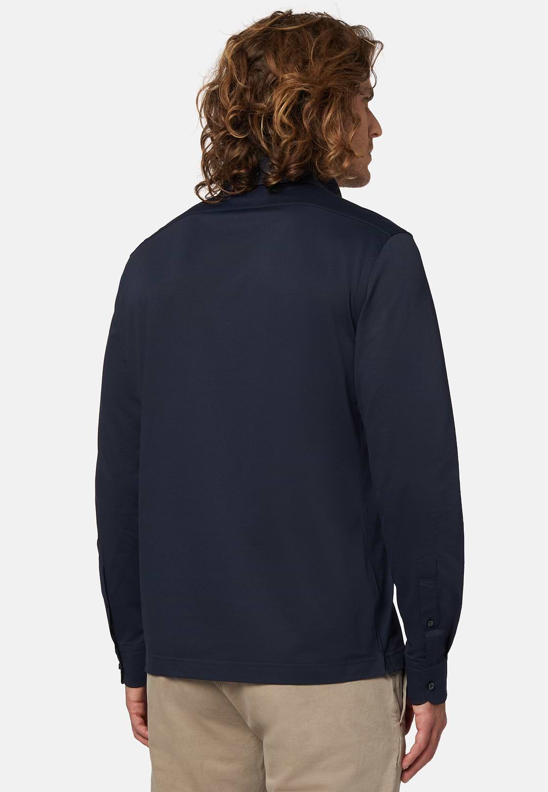 Polo Aus Japanischem Jersey, DARK NAVY, hi-res