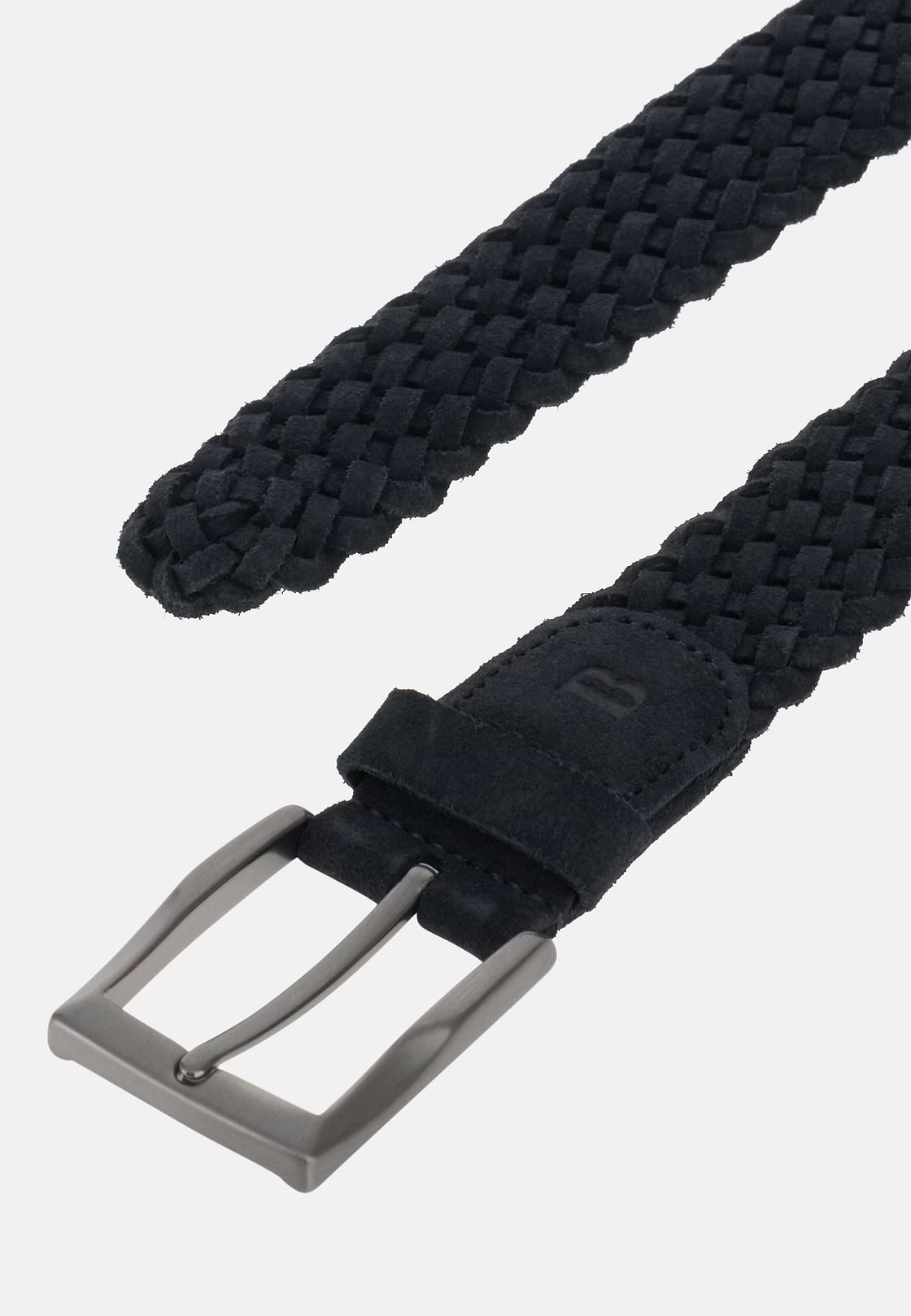 Flechtgürtel Aus Veloursleder, Navy blau, hi-res, 2