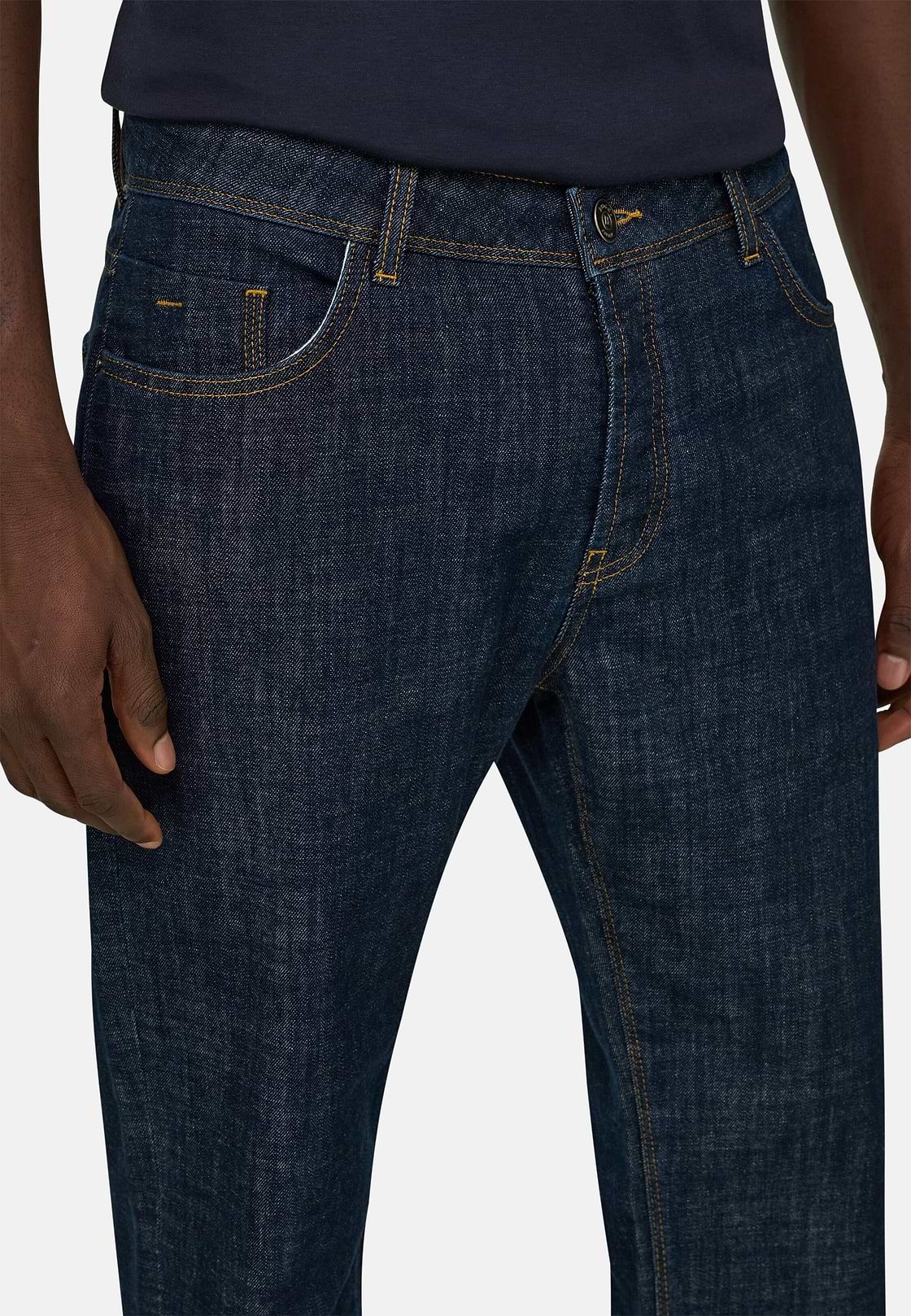 Granatowe jeansy ze stretchem, Dark Blue, hi-res, 4