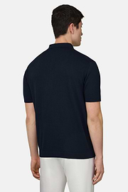 Polo Cotton Crepe, Navy blue, thumb, 3