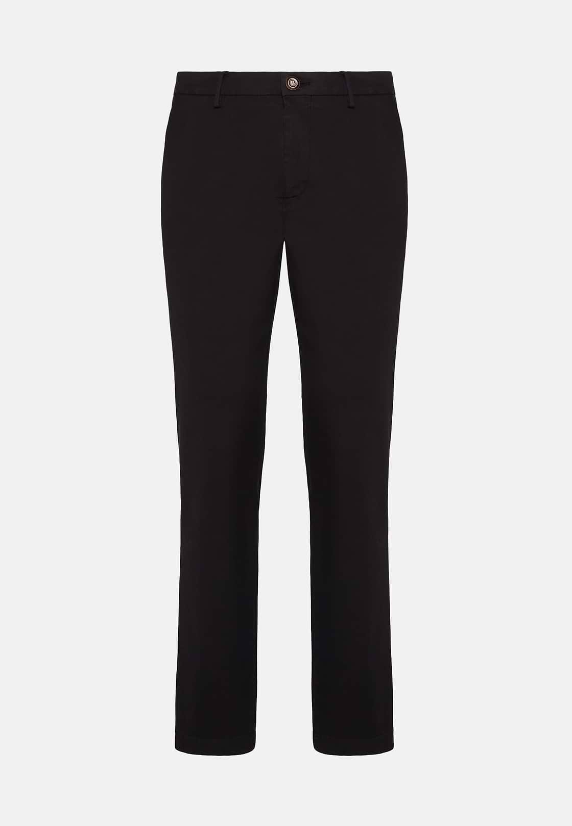 Stretch Cotton/Tencel Trousers, Navy blue, hi-res