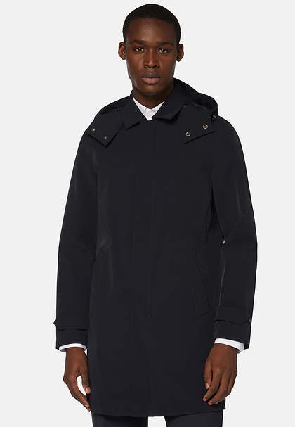 water repellent raincoat b travel style durini, Navy blue, hi-res