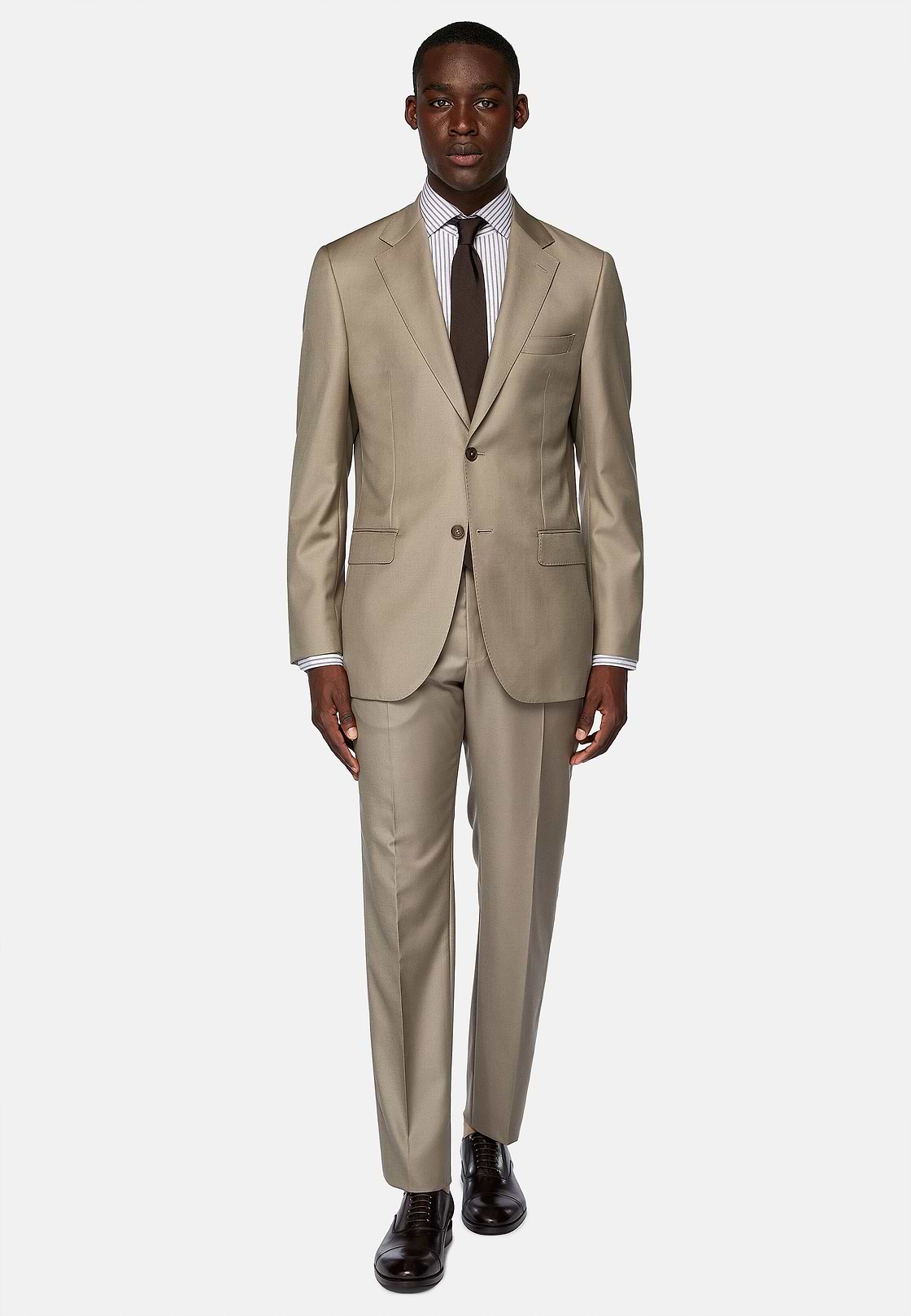 Taupe Pure Wool Suit, Taupe, hi-res