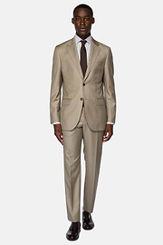 Taupe Pure Wool Suit, Taupe, hi-res