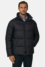 Bomber in Goose Down Technical Fabric, Black, thumb, 1