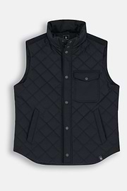 Gesteppte Weste aus technischem Gewebe, Navy blau, thumb, 6