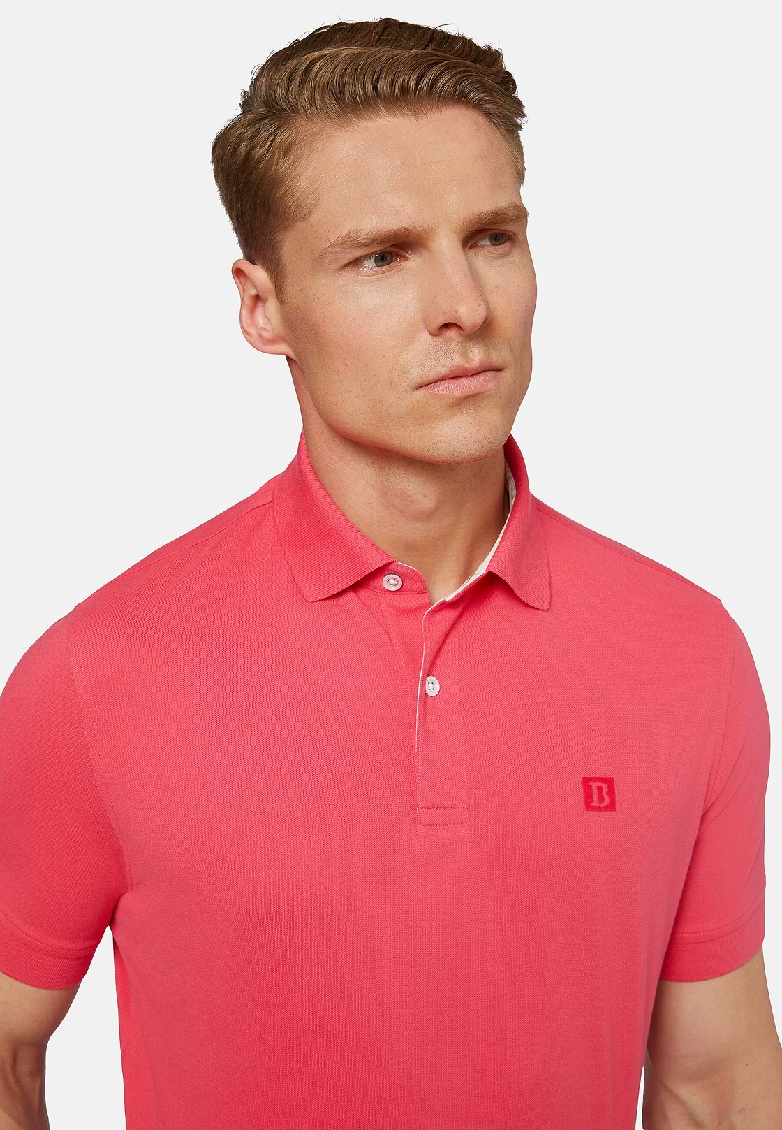 Poloshirt van katoenpiqué, Fuchsia, hi-res