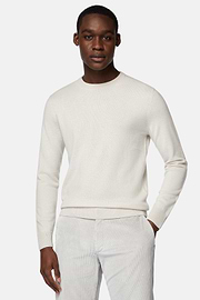 Pull Col Rond Sable En Cachemire, Sable, hi-res