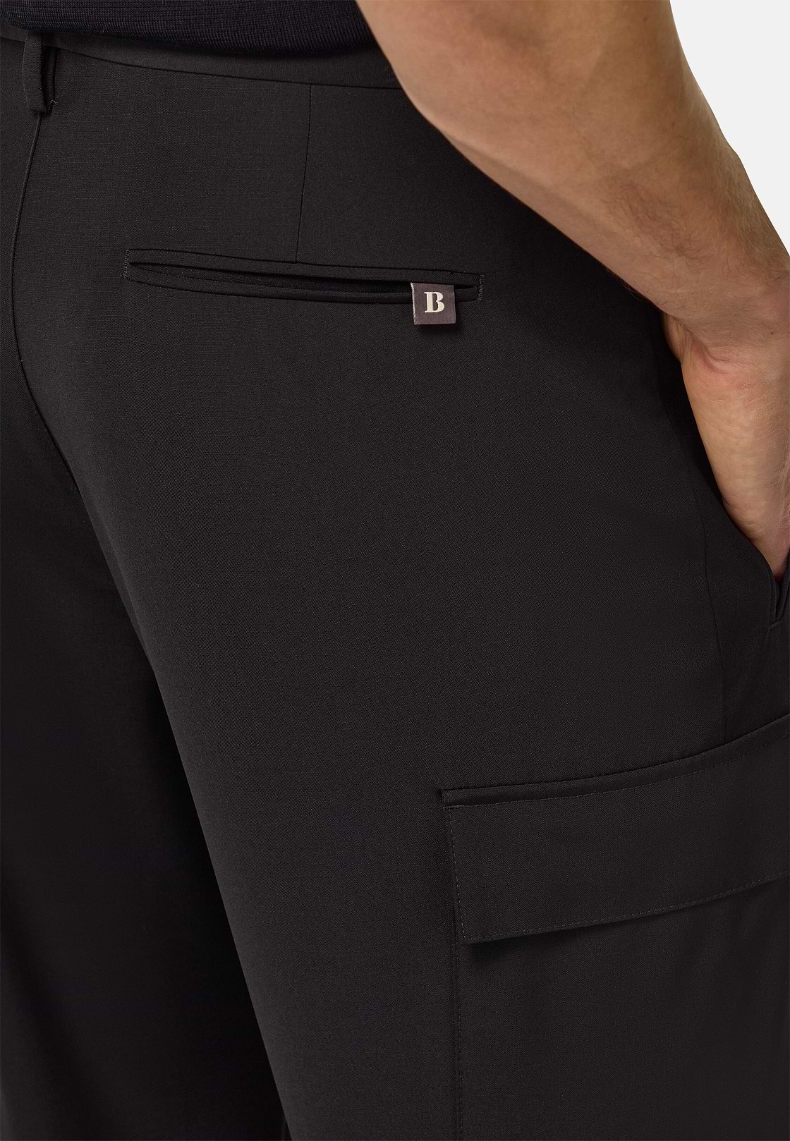 Pantalon En Pure Laine Travel, Noir, hi-res
