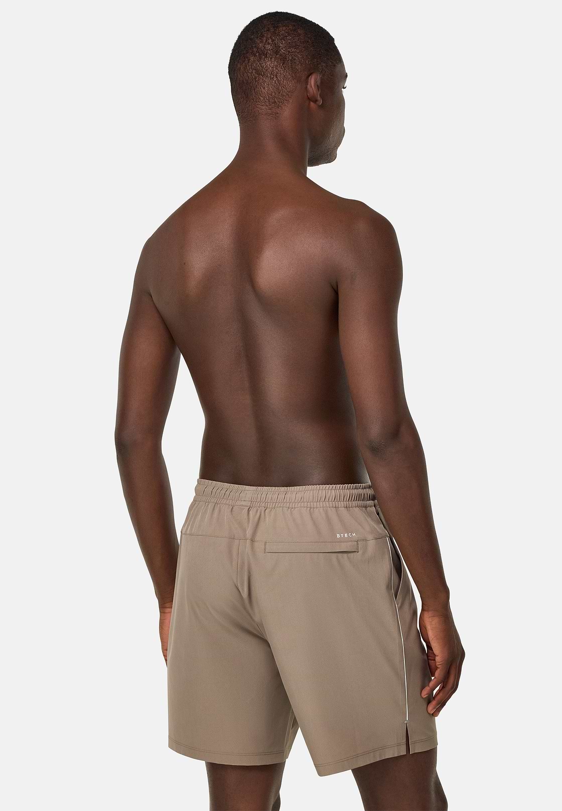 Maillot De Bain En Tissu Technique Imprimé, Beige, hi-res