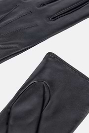 Leather Gloves, Black, hi-res