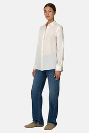 Striped Shirt Open Collar, Sand, thumb, 2